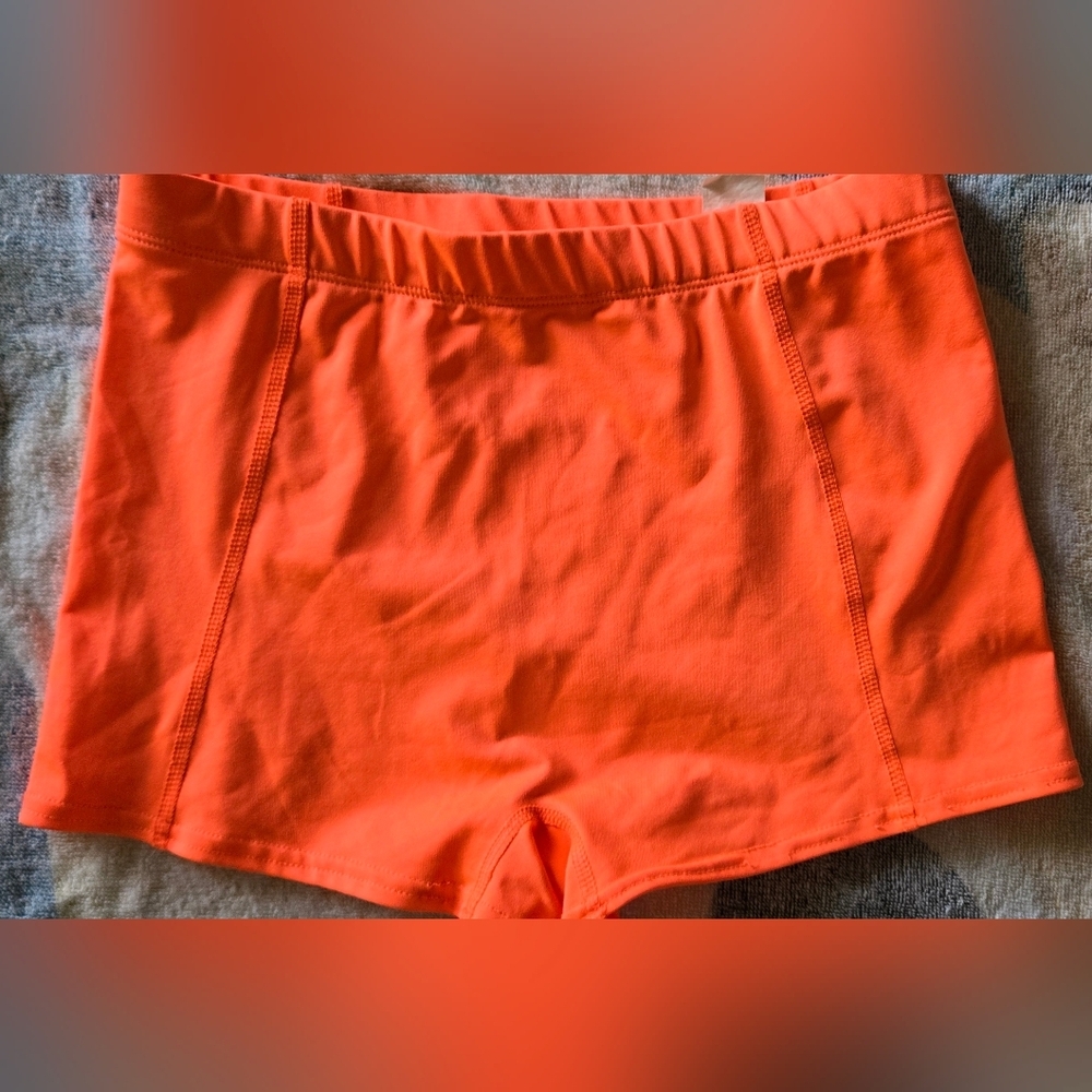 BCG Bright Orange Athletic Work Out Shorts Stretchy and Fitted Kid Girl XL